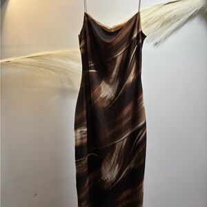 (#78) Women’s Brown Marble Slip Dress